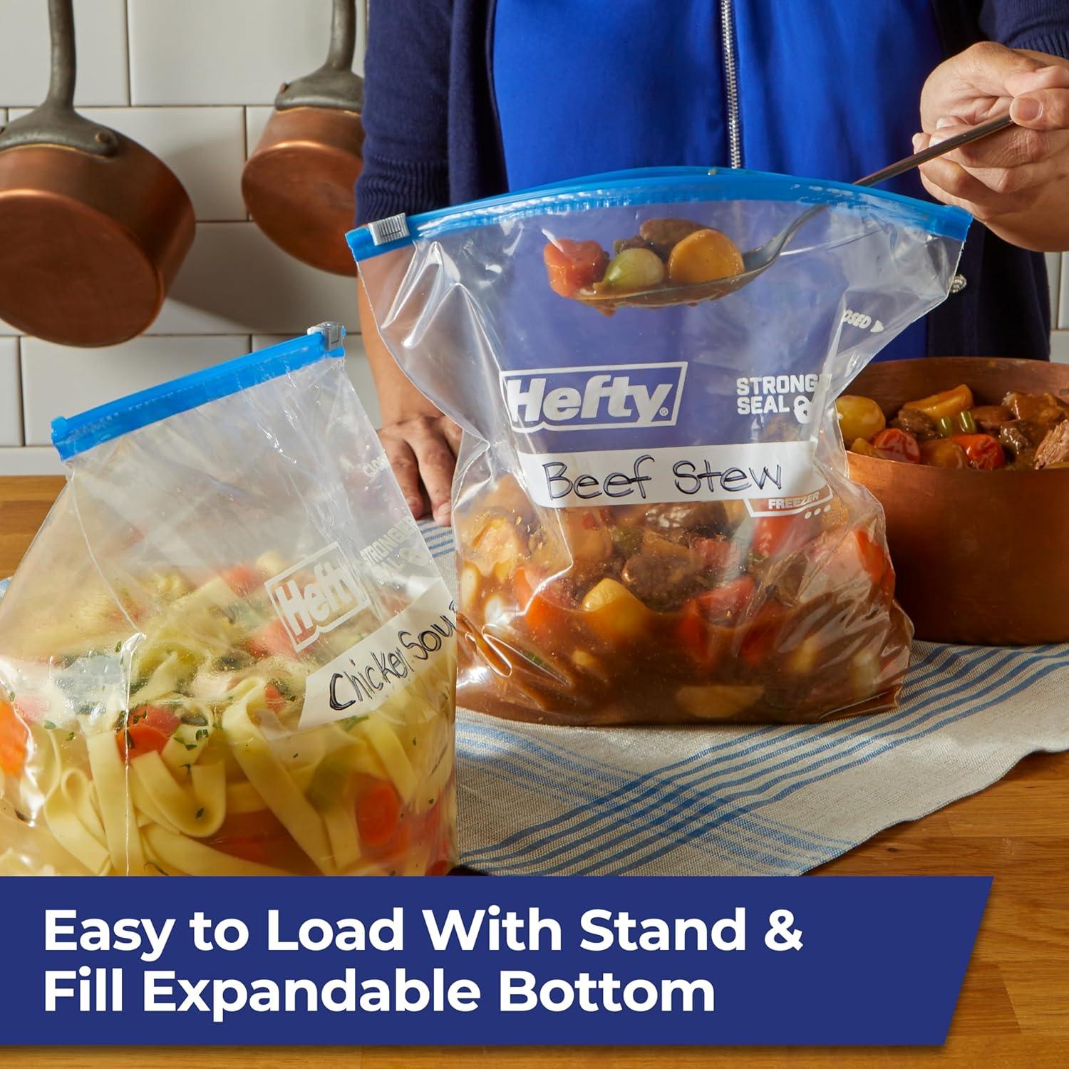 Bolsas de Almacenamiento Congelador Hefty Slider 56 Unidades