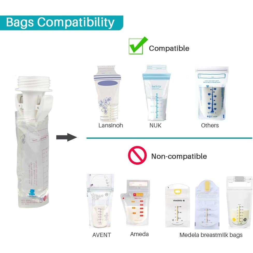 Adaptador para bolsas de leche materna PumpMom - Compatible con Avent y Spectra