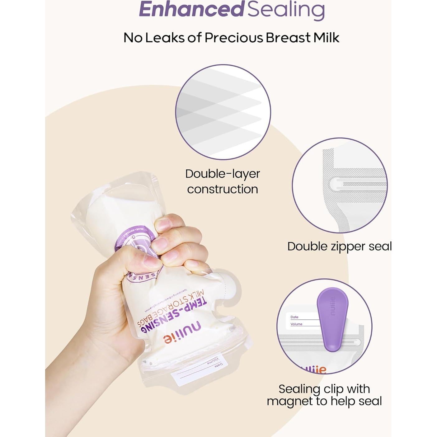 Bolsas de Almacenamiento de Leche Materna Nuliie 240pcs 6oz