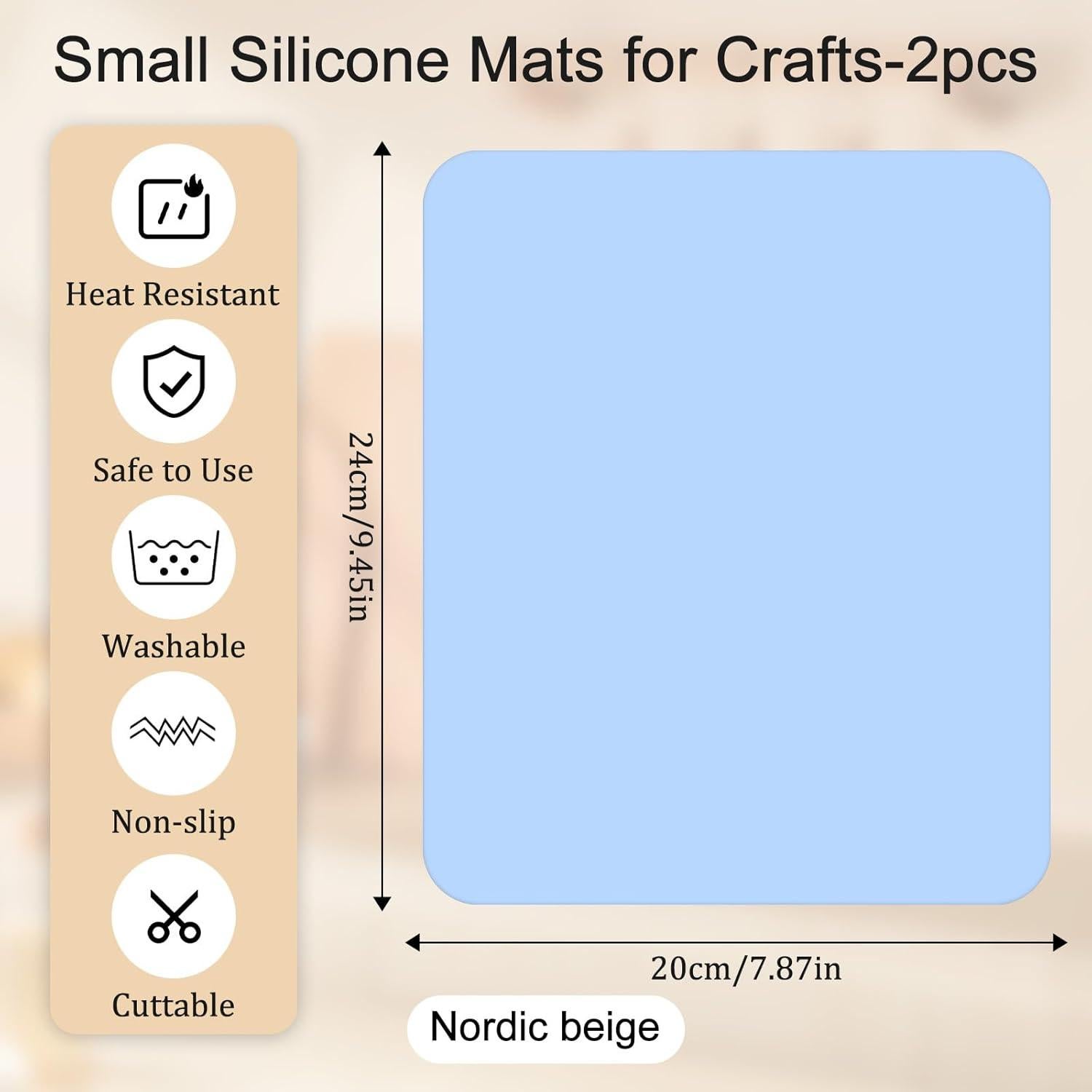 Alfombrillas de Silicona JJUNW 2 Piezas 24x20 cm Azul Amarillo