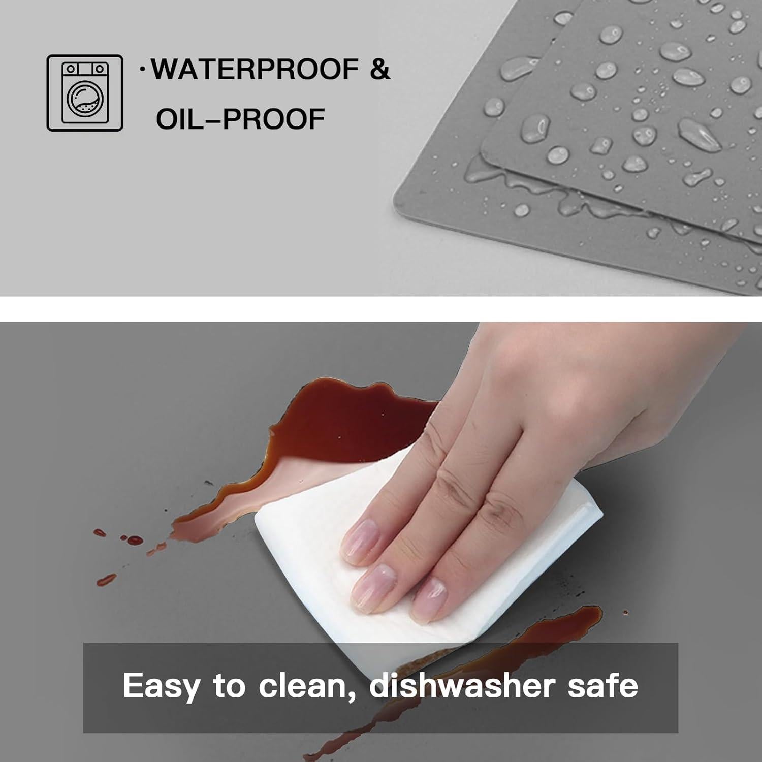 Alfombrilla de Silicona Ultibe 120x60cm Antideslizante Gris Claro