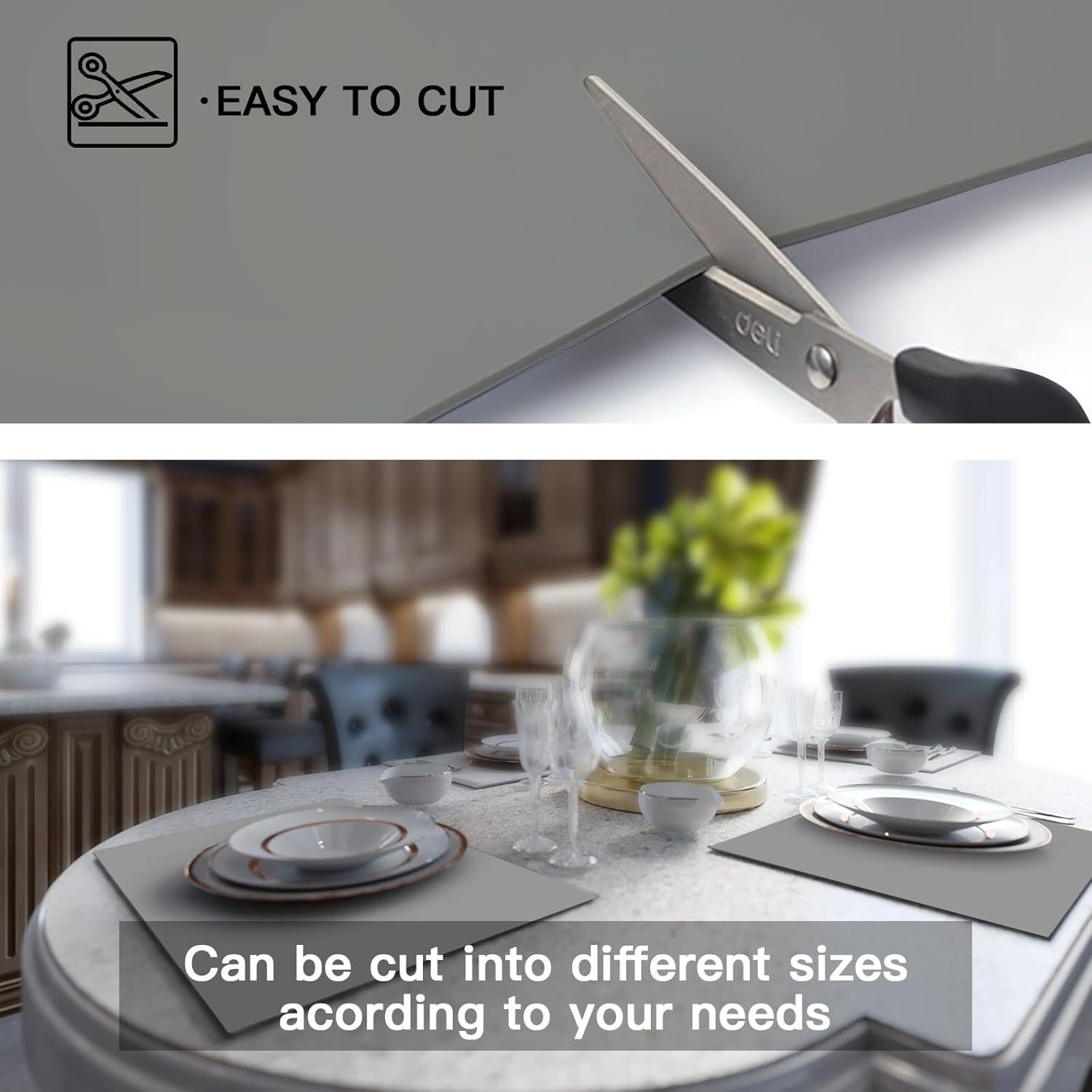 Alfombrilla de Silicona Ultibe 120x60cm Antideslizante Gris Claro