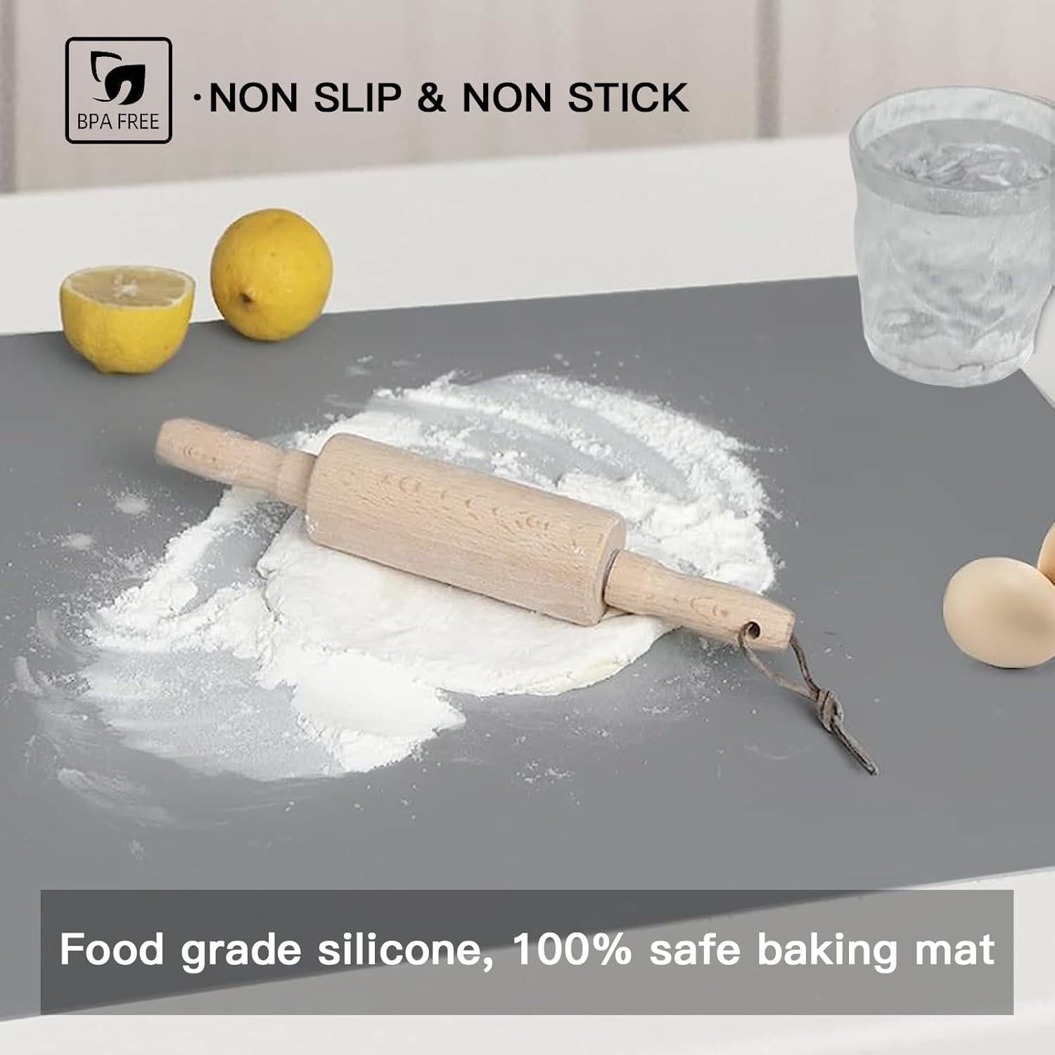 Alfombrilla de Silicona Ultibe 120x60cm Antideslizante Gris Claro