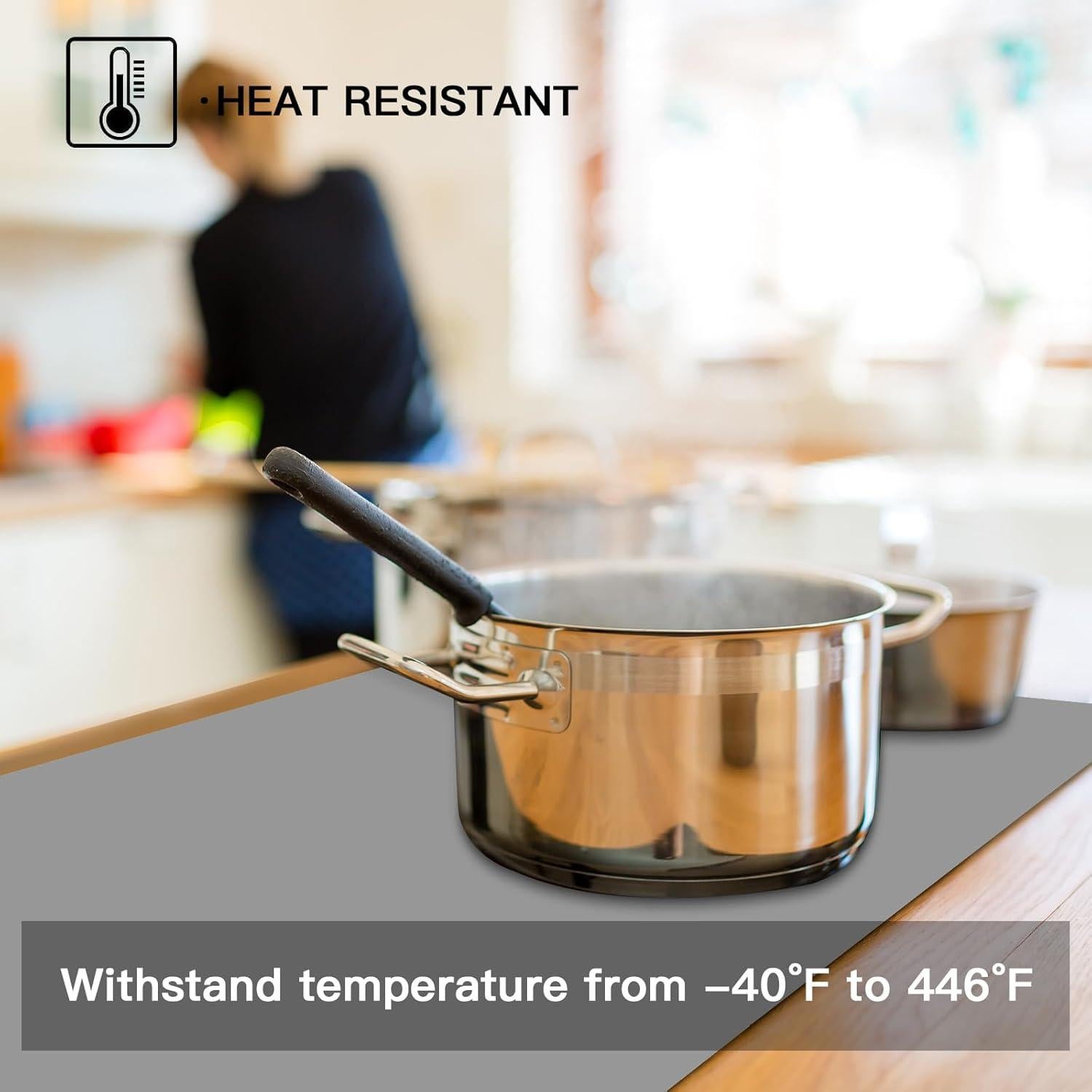 Alfombrilla de Silicona Ultibe 120x60cm Antideslizante Gris Claro