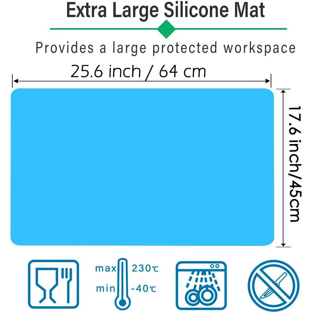 Manta de Silicona Grande Moukiween 65x45cm Azul Antiadherente