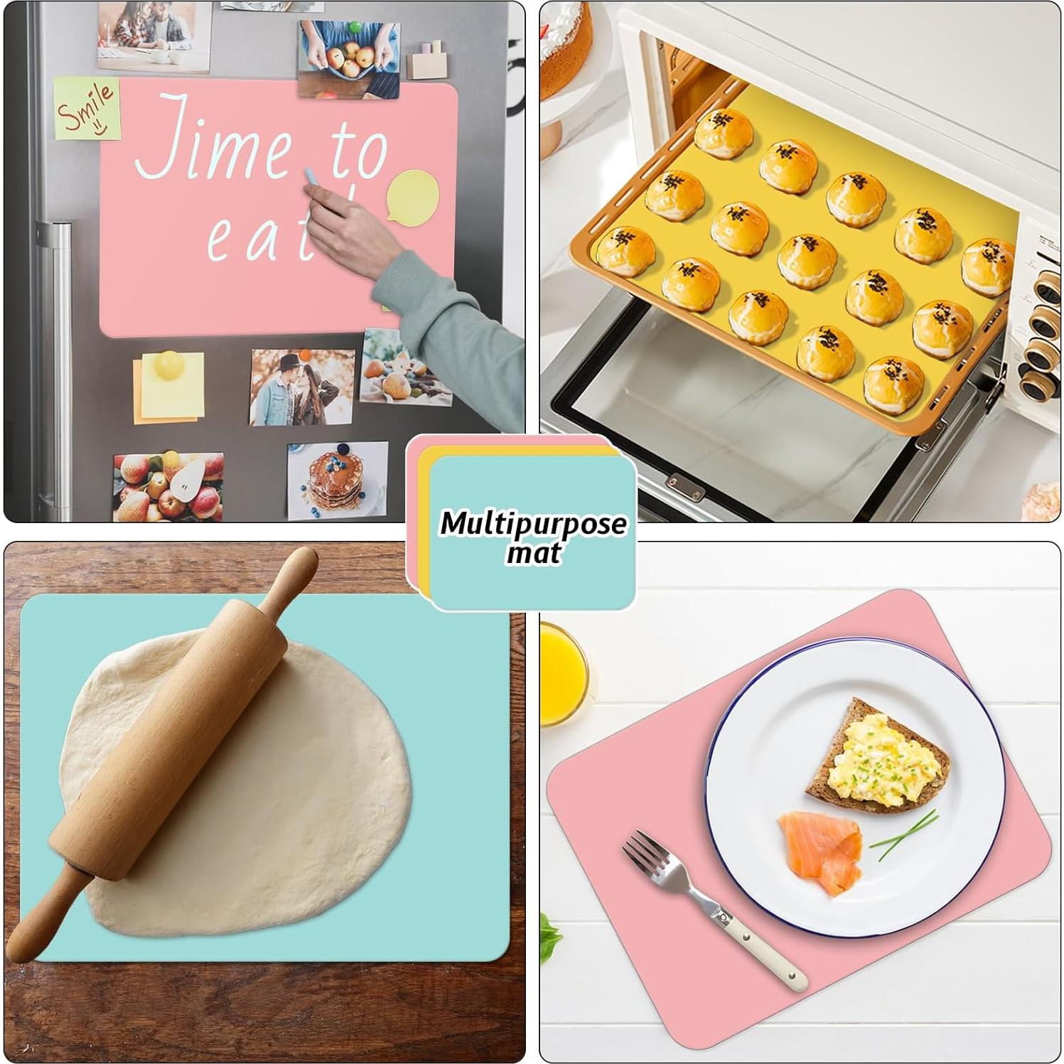 Paquete de 3 Tapetes de Silicona Actvty 30x40cm Colores Variados