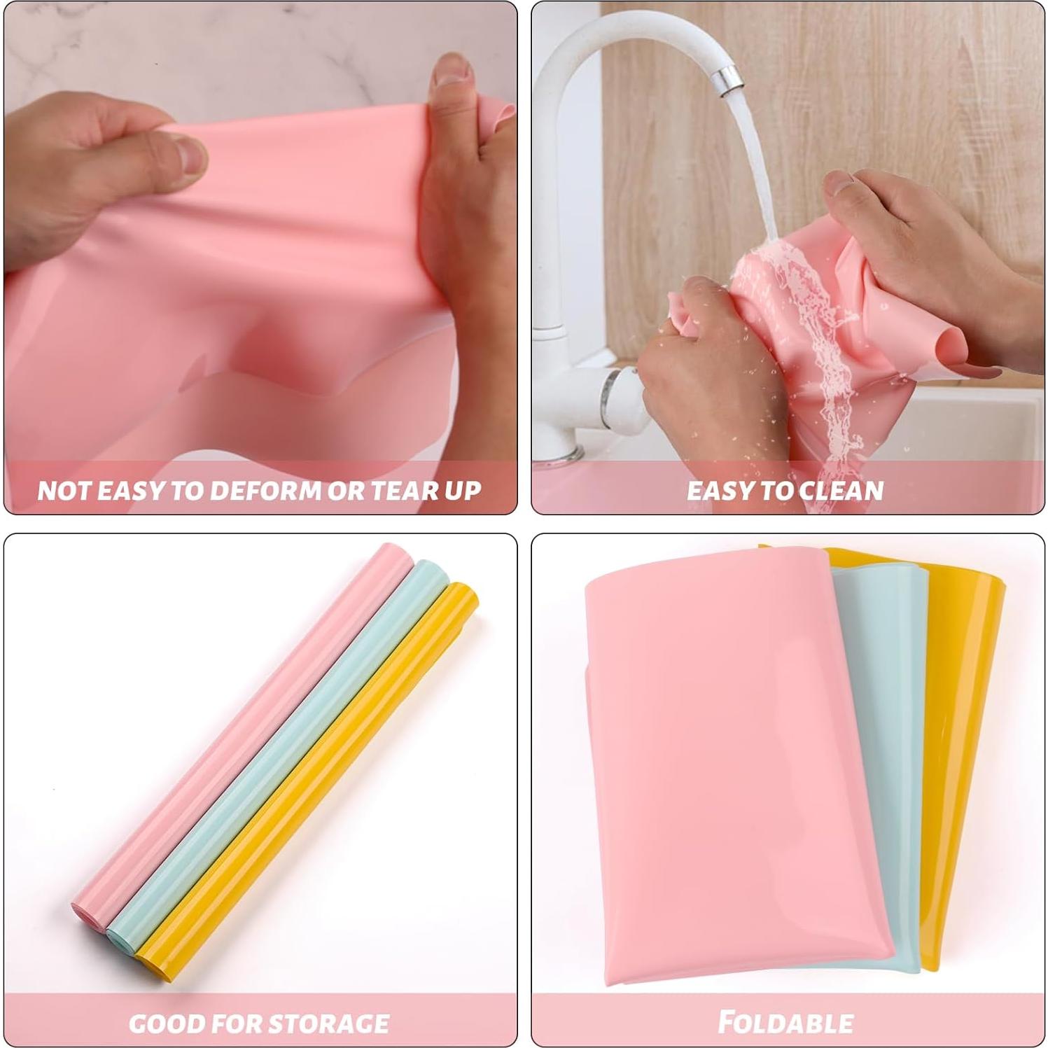 Paquete de 3 Tapetes de Silicona Actvty 30x40cm Colores Variados