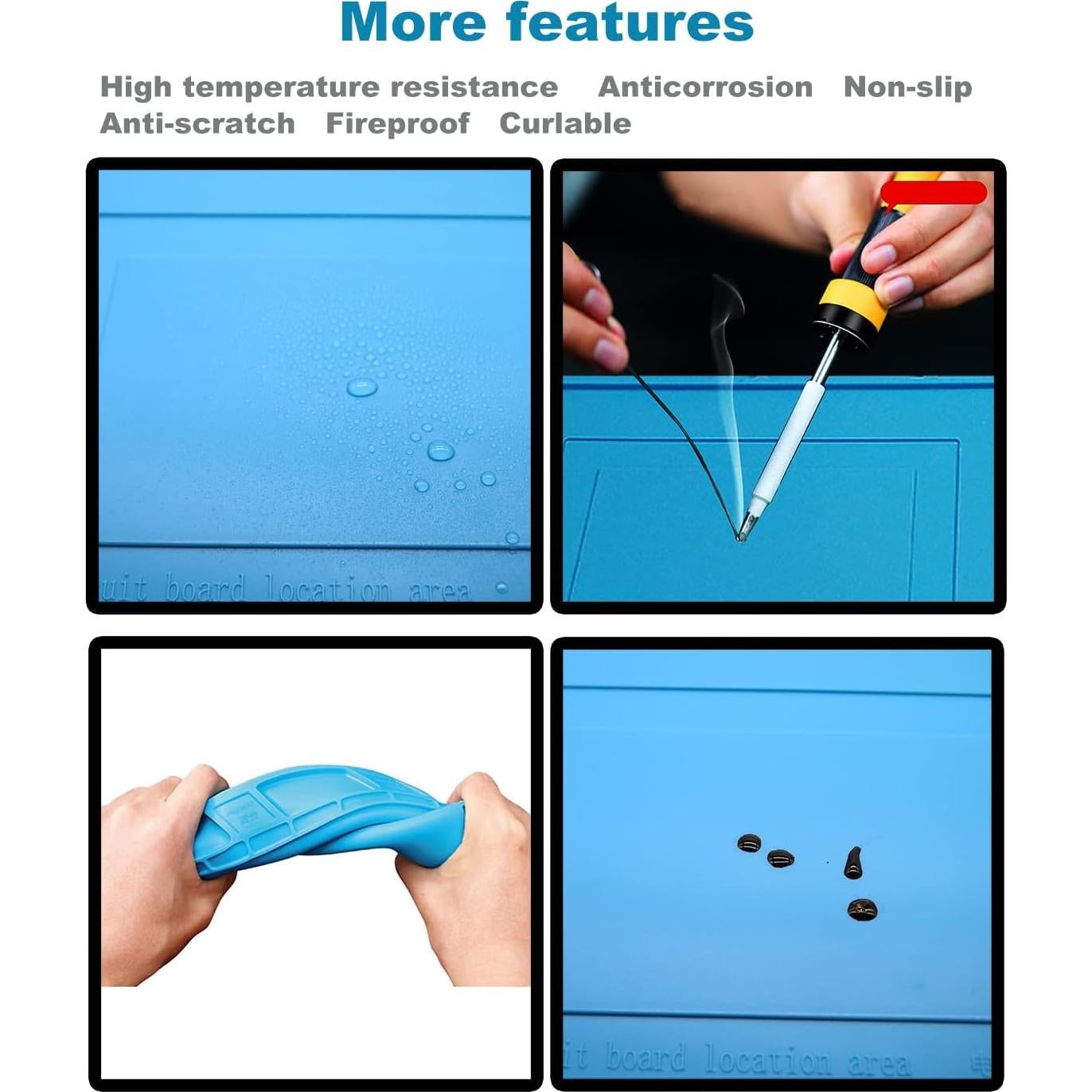 Alfombrilla de Soldadura Silicona PAFOWO S-160 Grande 44.96x29.97cm