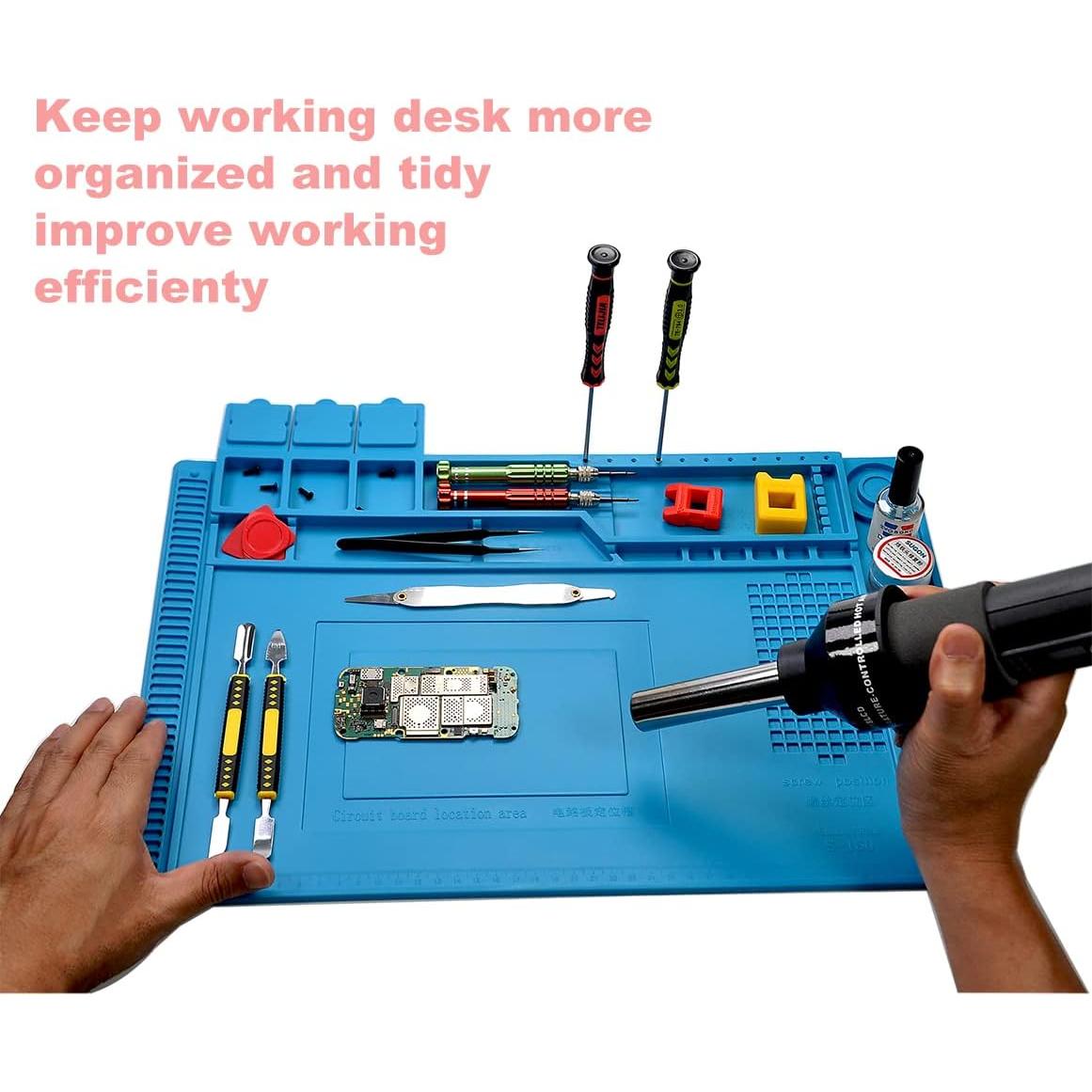 Alfombrilla de Soldadura Silicona PAFOWO S-160 Grande 44.96x29.97cm