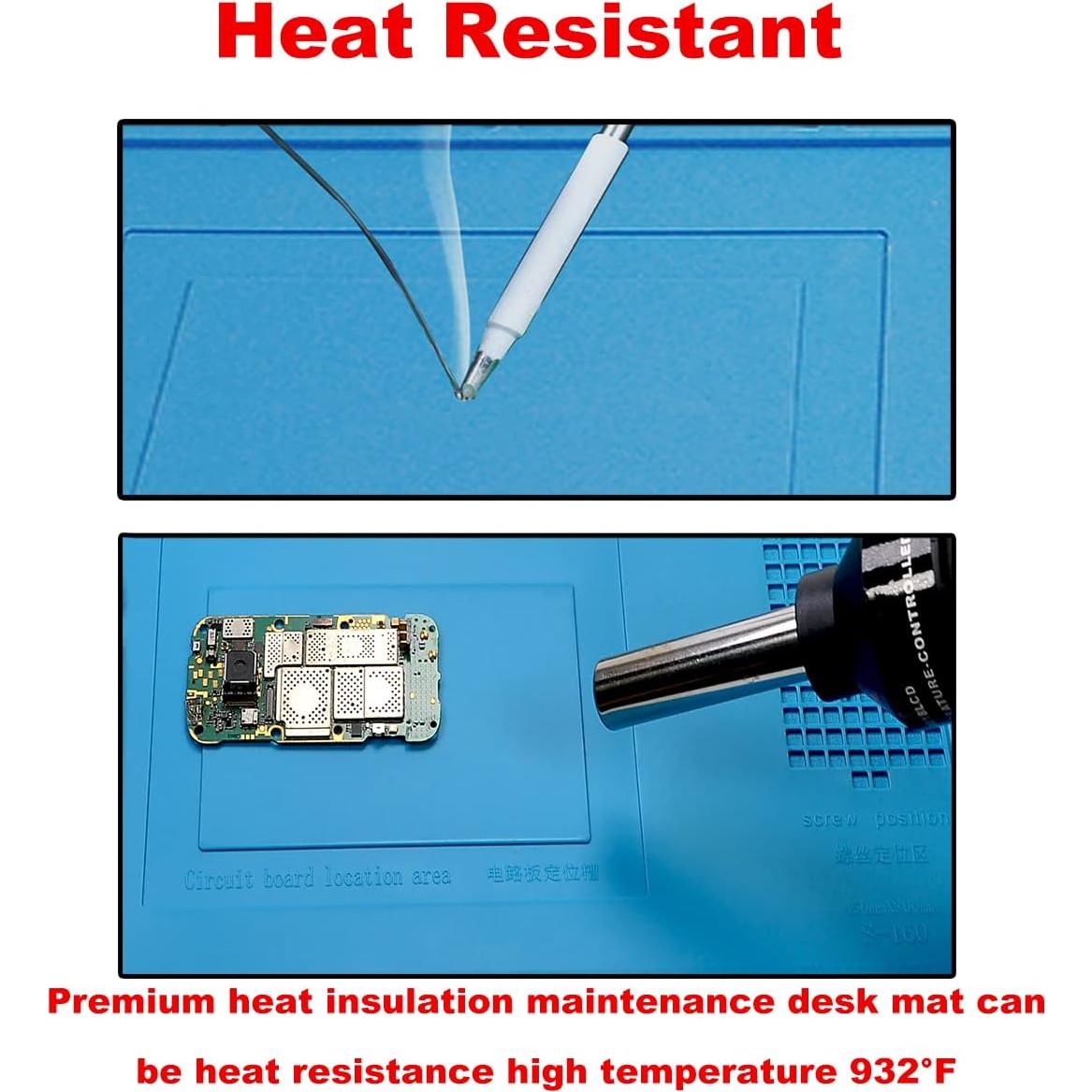 Alfombrilla de Soldadura Silicona PAFOWO S-160 Grande 44.96x29.97cm