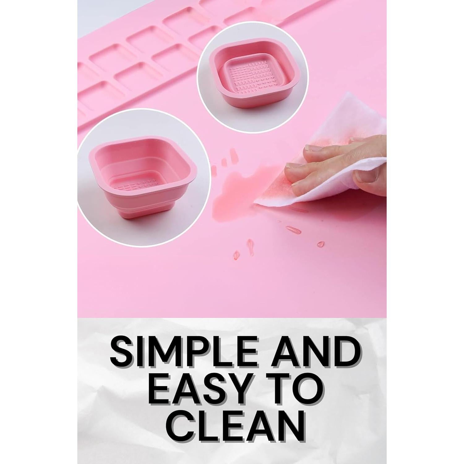 Estación de Pintura de Silicona Rosa 50.8x40.6 cm con Taza