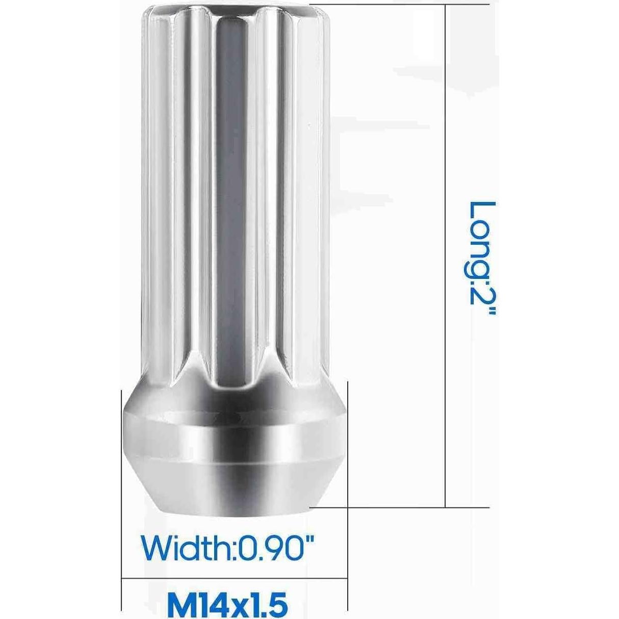 Tuercas de Rueda ECCPP 14x1.5mm 32 Piezas Cromadas