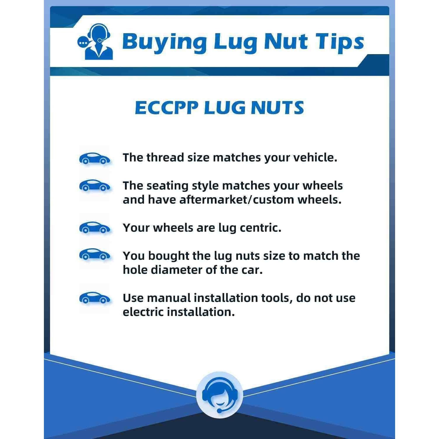 Tuercas de Rueda ECCPP 14x1.5mm 32 Piezas Cromadas