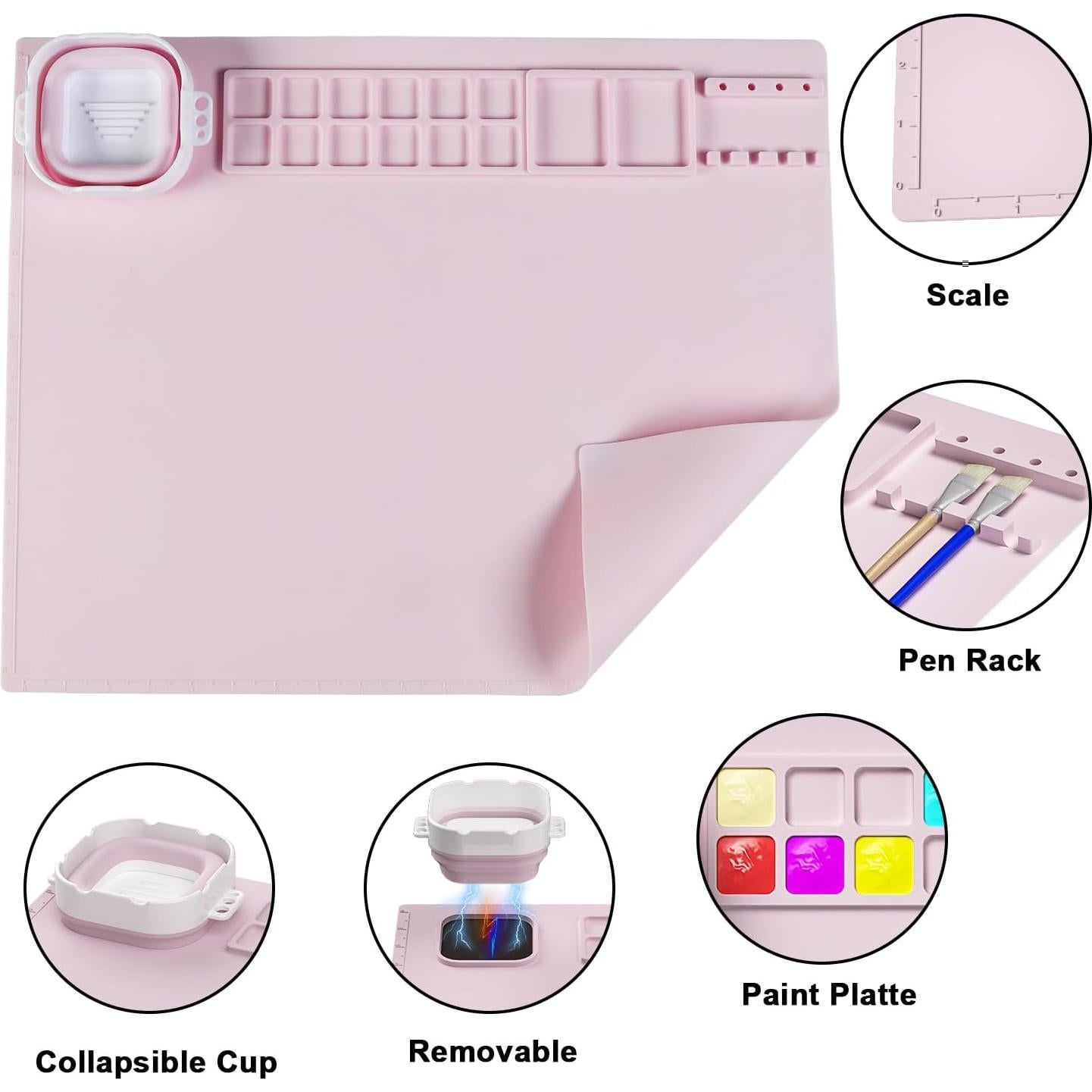 Alfombrilla de Silicona Antiadherente BlueFinger 50.8x40.6cm Rosa