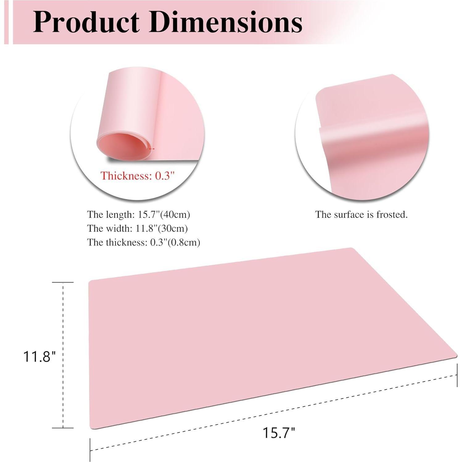 Manteles de Silicona Rosa YACEYACE 2Pcs 39.9x30cm Antideslizantes