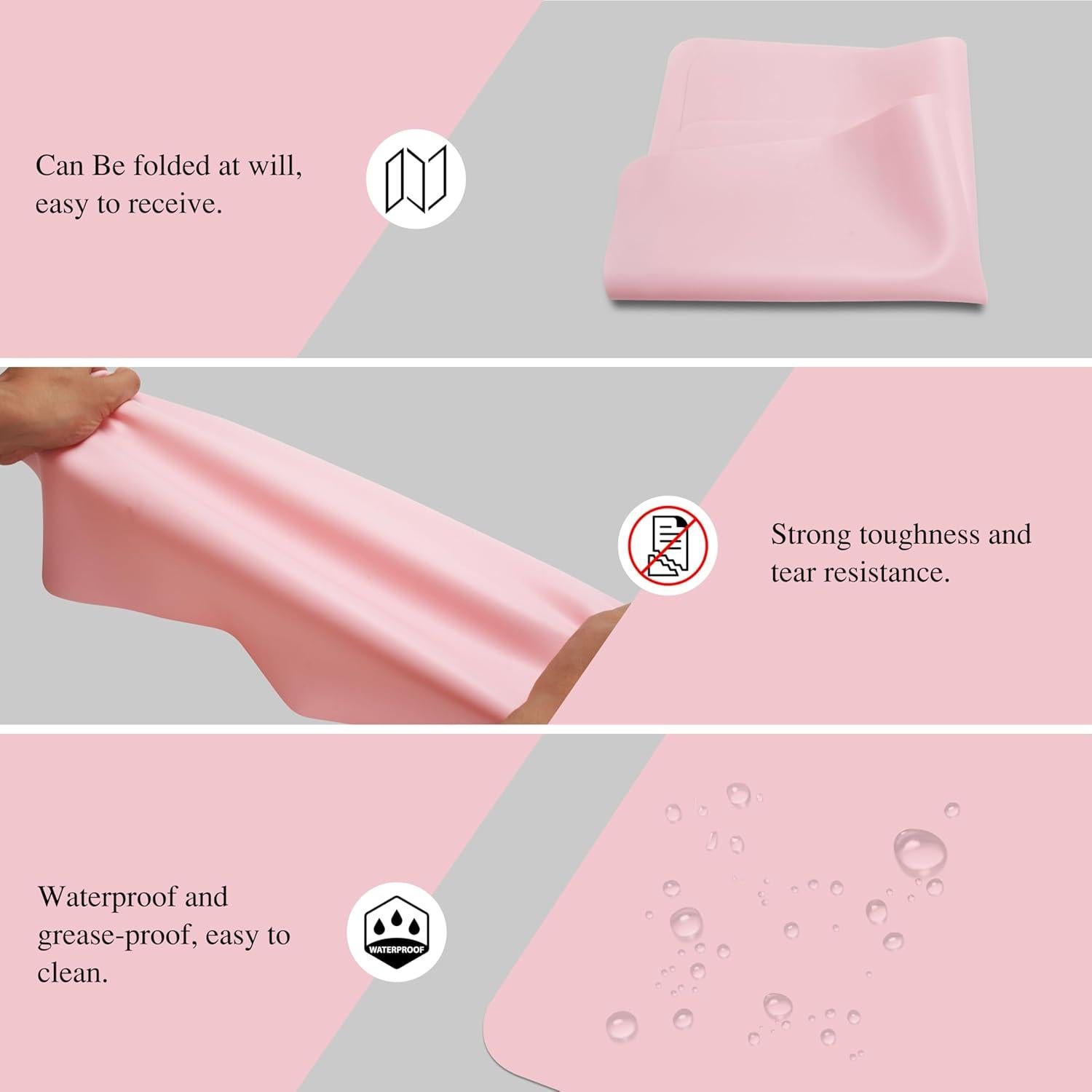 Manteles de Silicona Rosa YACEYACE 2Pcs 39.9x30cm Antideslizantes