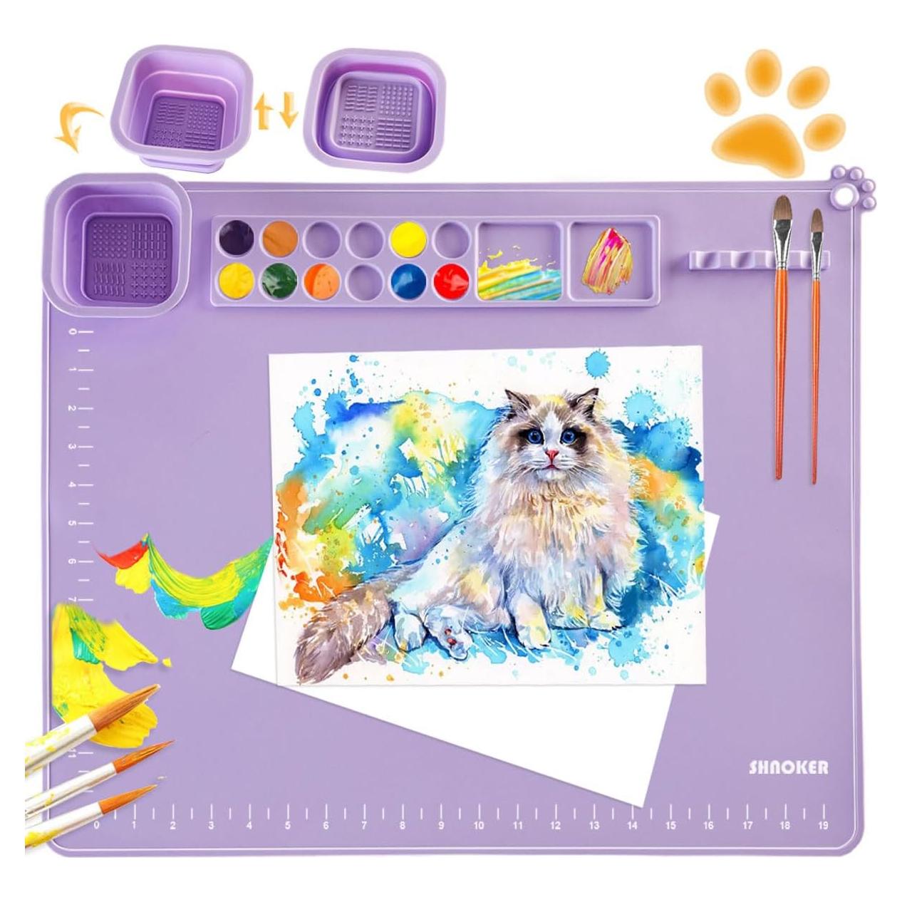 Alfombrilla de Silicona SHNOKER 55x45cm con Taza Magnética