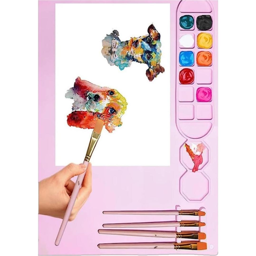 Alfombrilla de Pintura de Silicona Luvilly 50x40cm Rosa