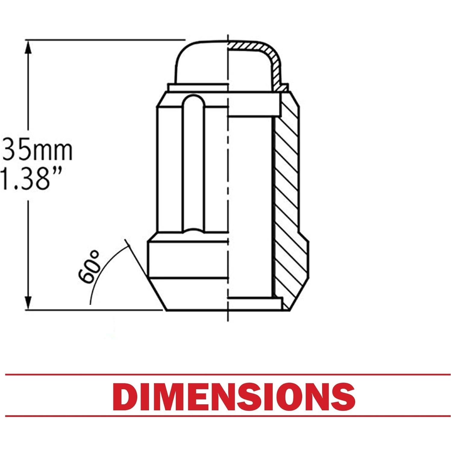 Juego de 16 Tuercas de Rueda M12x1.5 Acero Negro con Llave