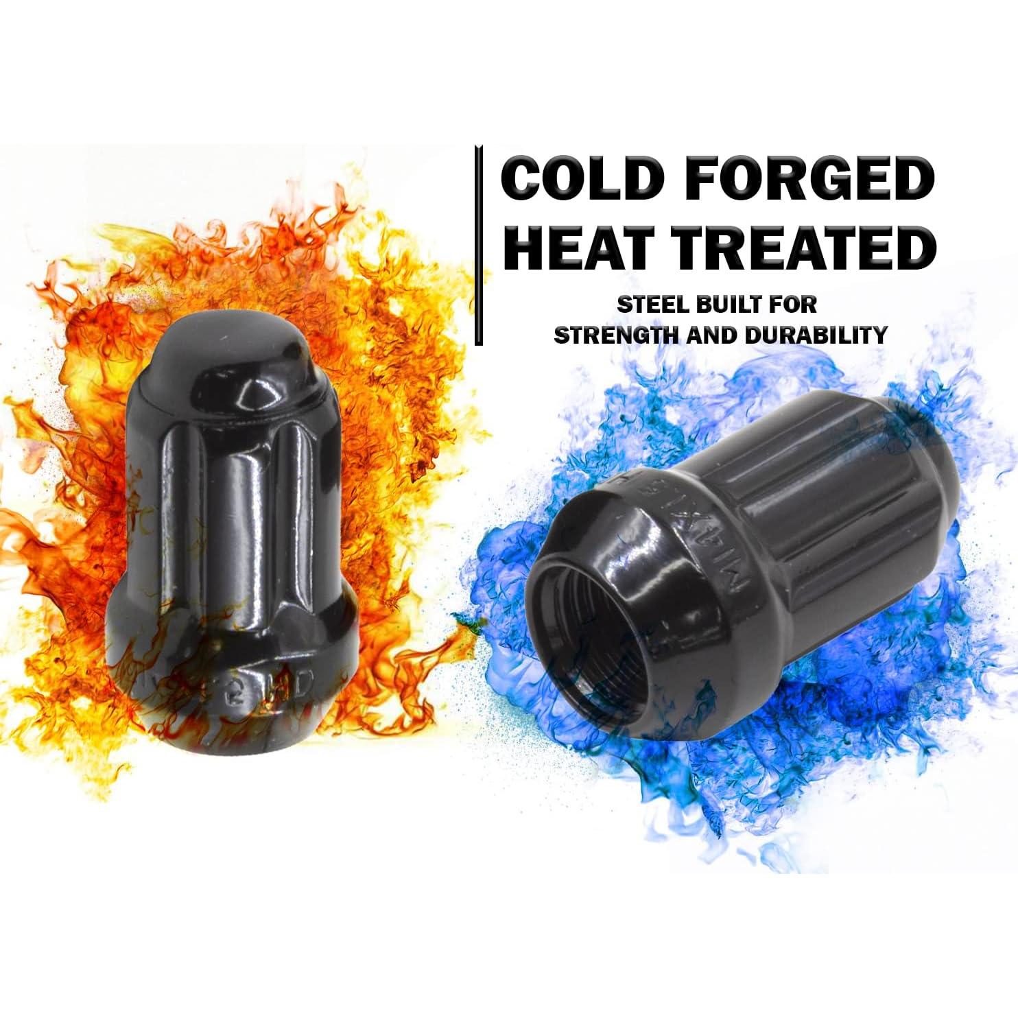 Juego de 16 Tuercas de Rueda M12x1.5 Acero Negro con Llave