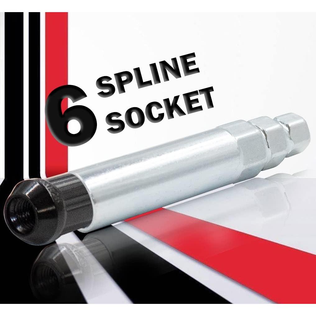 Juego de 16 Tuercas de Rueda M12x1.5 Acero Negro con Llave