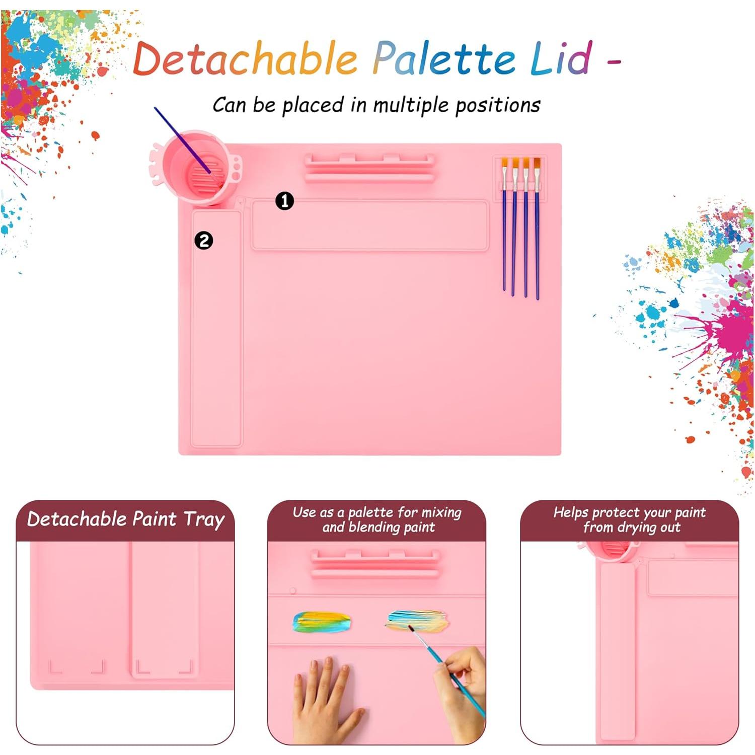 Alfombrilla de Pintura de Silicona iArtker Rosa 50.8x40.6 cm