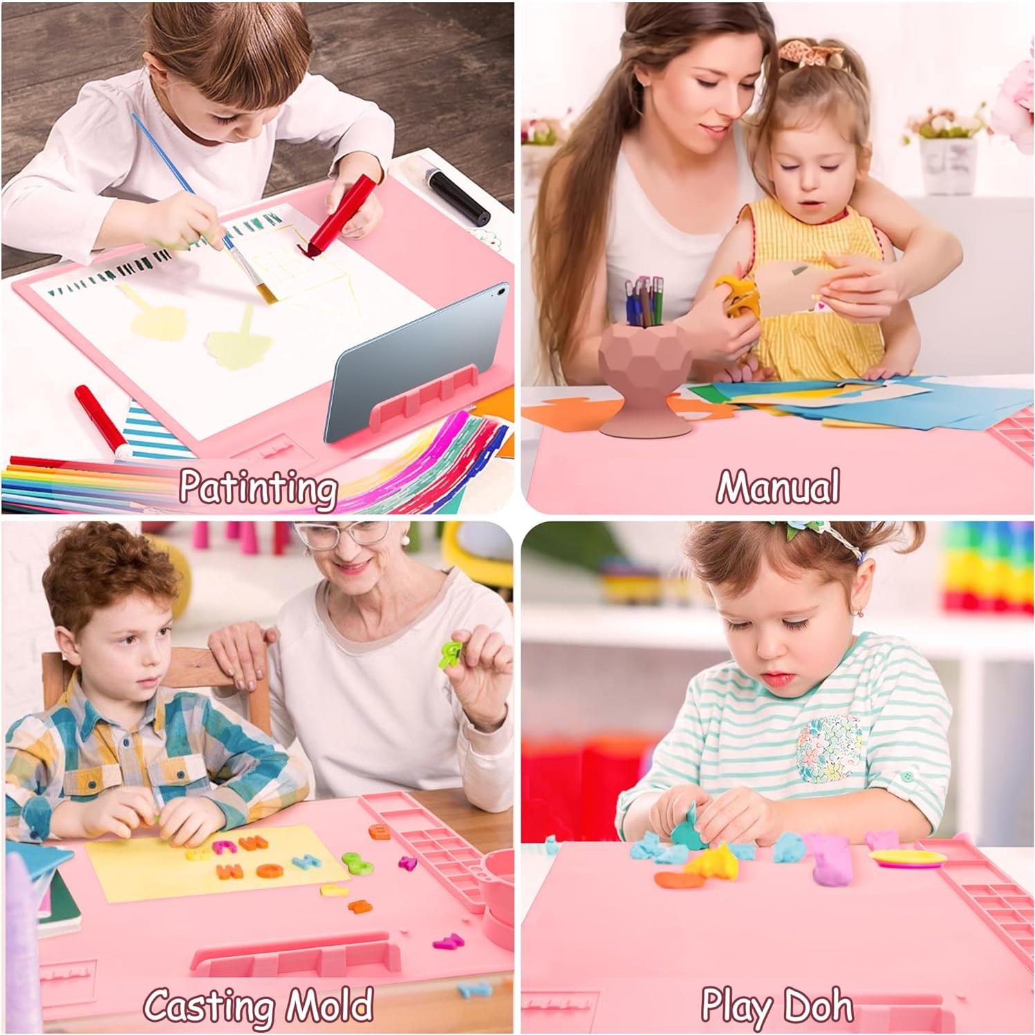 Alfombrilla de Pintura de Silicona iArtker Rosa 50.8x40.6 cm