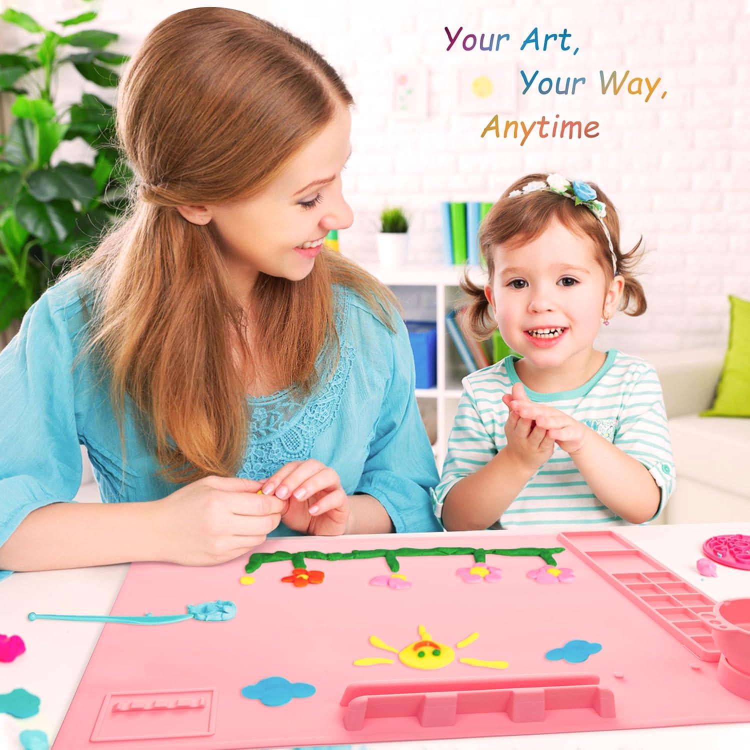 Alfombrilla de Pintura de Silicona iArtker Rosa 50.8x40.6 cm