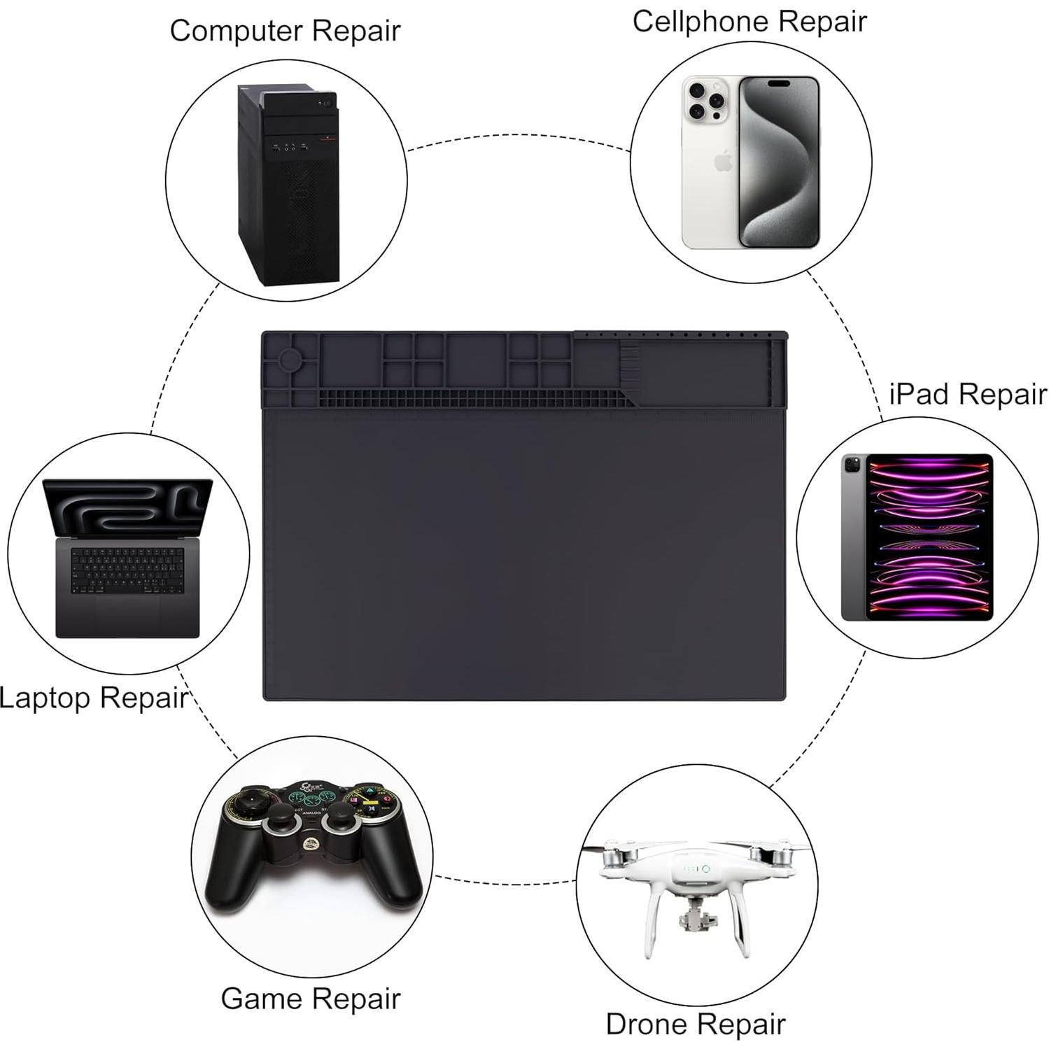 Alfombrilla de Soldadura Silicona U.S CAYEDA 36x55cm Resistente 500°C