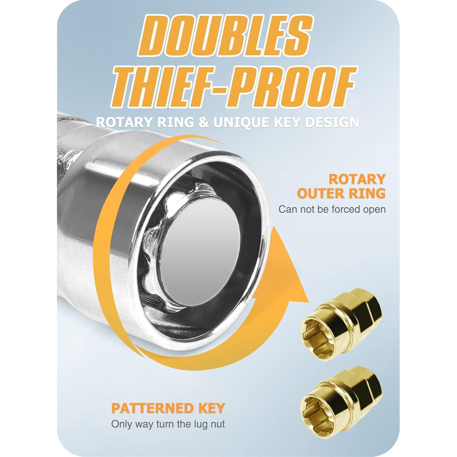 Tuercas de Bloqueo MIKKUPPA M14x1.5 Cromo 38mm Juego de 6