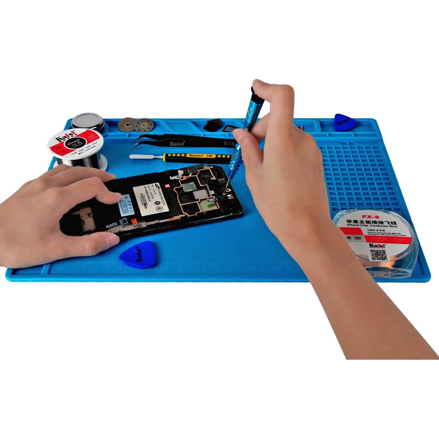 Almohadilla de Soldadura Kaisi S-140 Silicona Magnética 35x25cm