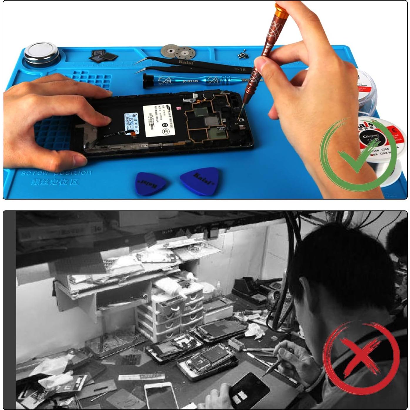 Almohadilla de Soldadura Kaisi S-140 Silicona Magnética 35x25cm