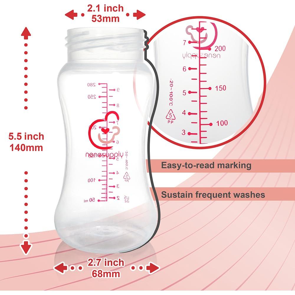 Botellas de Almacenamiento de Leche Materna NENESUPPLY 4 pc 280ml