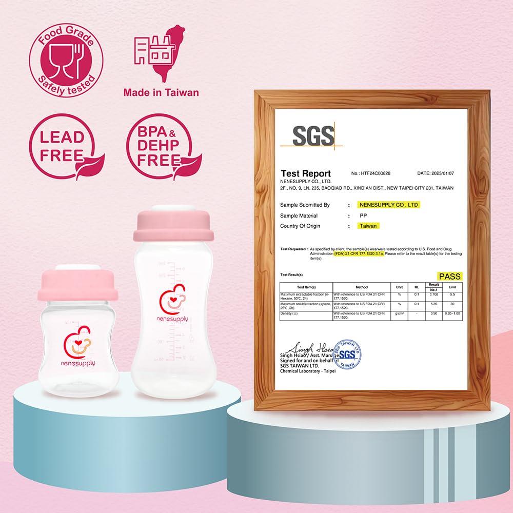Botellas de Almacenamiento de Leche Materna NENESUPPLY 4 pc 280ml