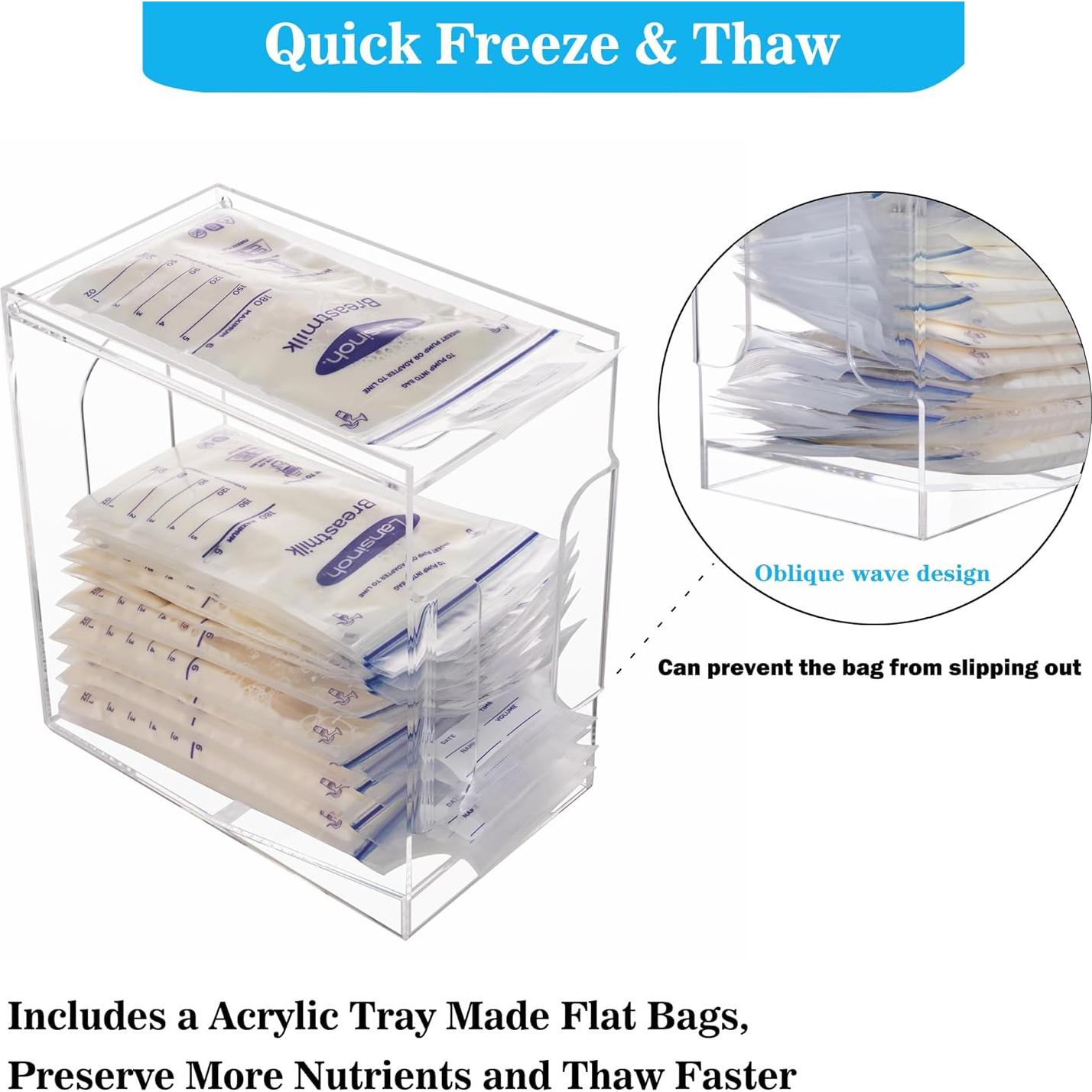 Organizador de Congelador Heyrelda para Leche Materna 12x20x21.6cm