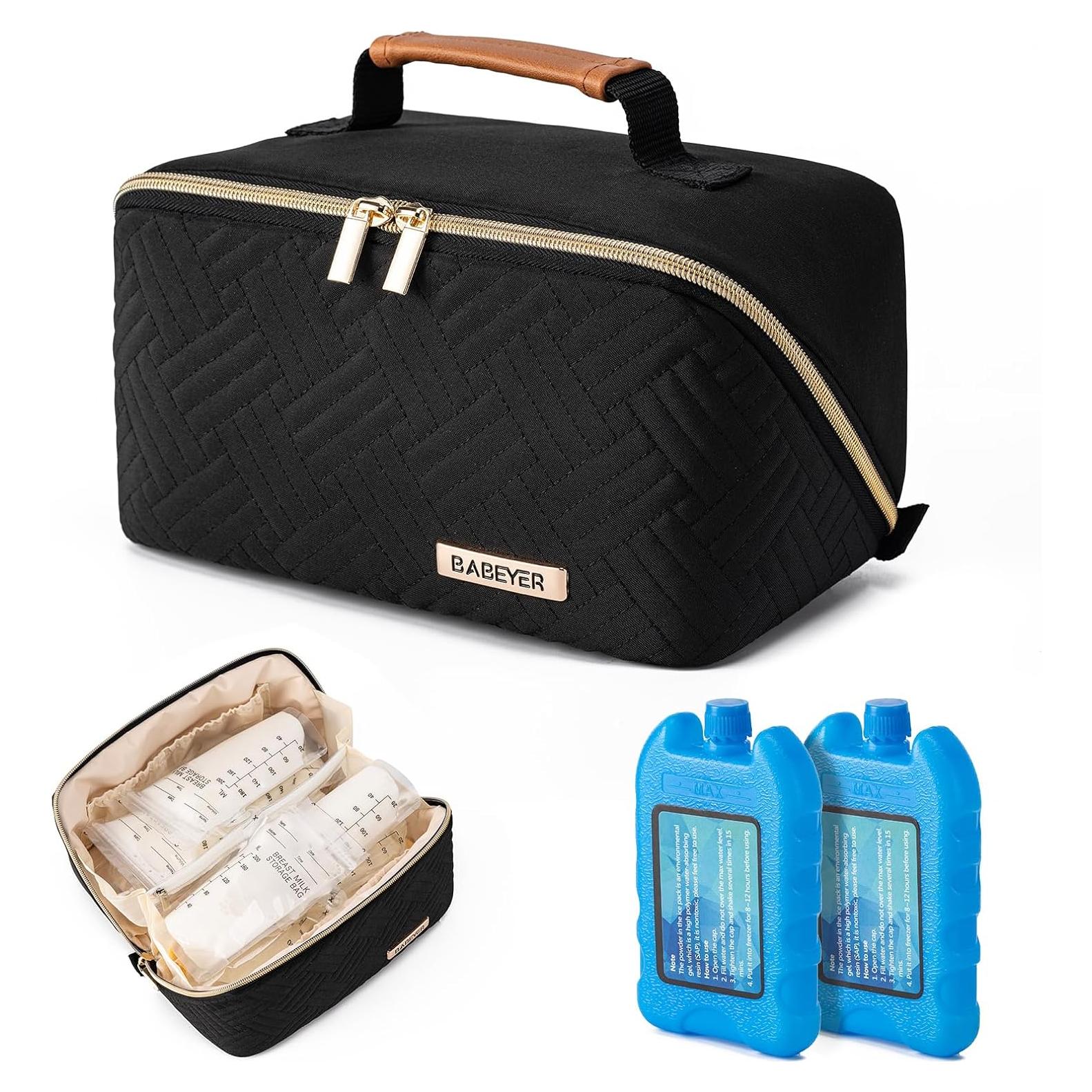 Bolsa Térmica Portátil BABEYER para Leche Materna Negra