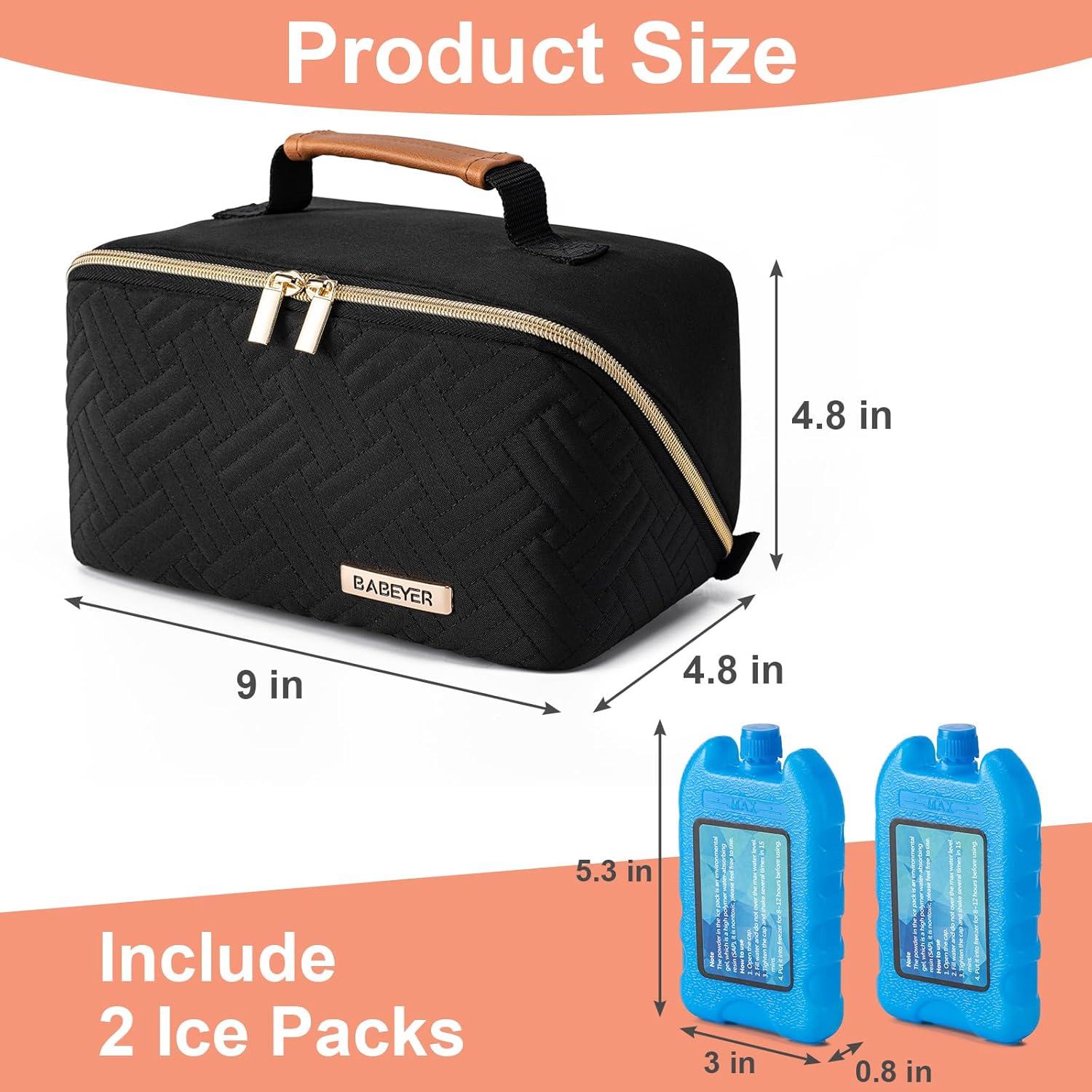 Bolsa Térmica Portátil BABEYER para Leche Materna Negra