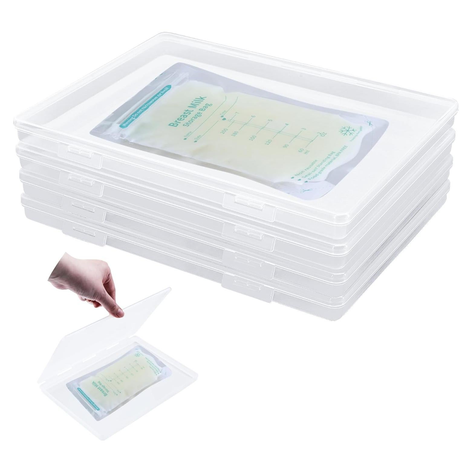 Organizador de Almacenamiento de Leche Materna 4pcs Transparente 22.2x16.3 cm