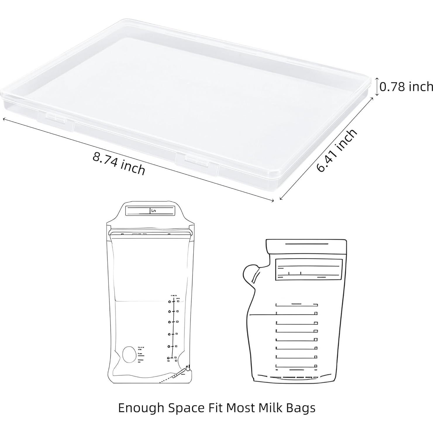 Organizador de Almacenamiento de Leche Materna 4pcs Transparente 22.2x16.3 cm