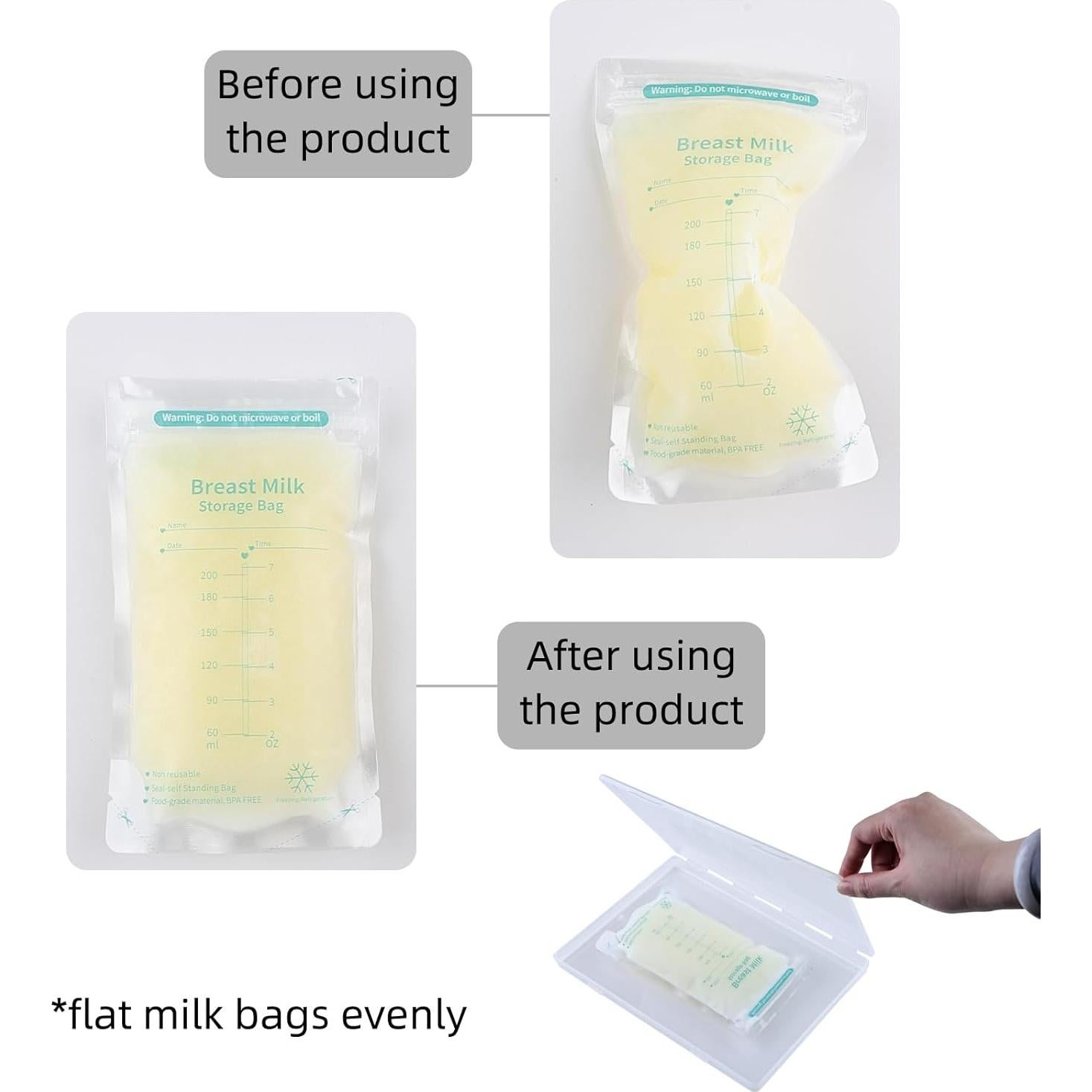 Organizador de Almacenamiento de Leche Materna 4pcs Transparente 22.2x16.3 cm