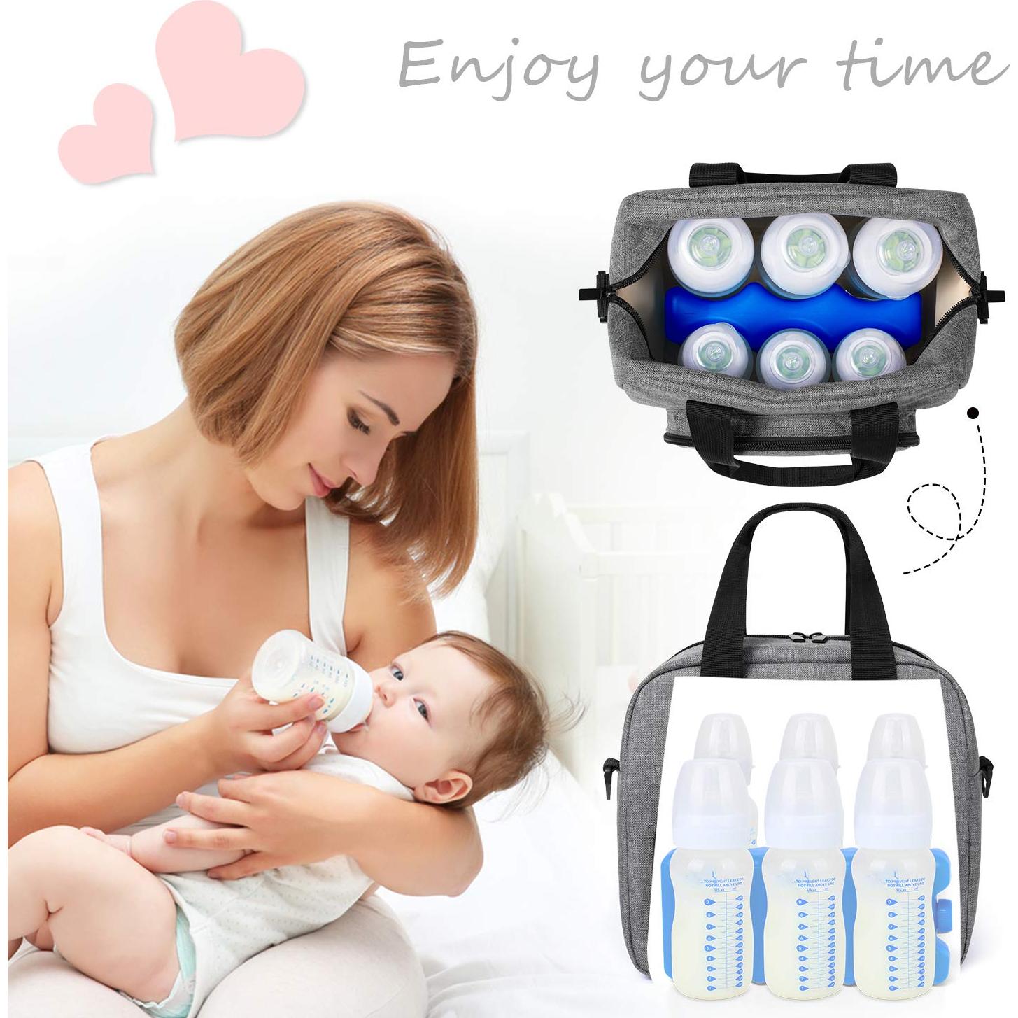 Bolsa de Enfriamiento de Leche Materna LUXJA Gris - Capacidad 6 Botellas
