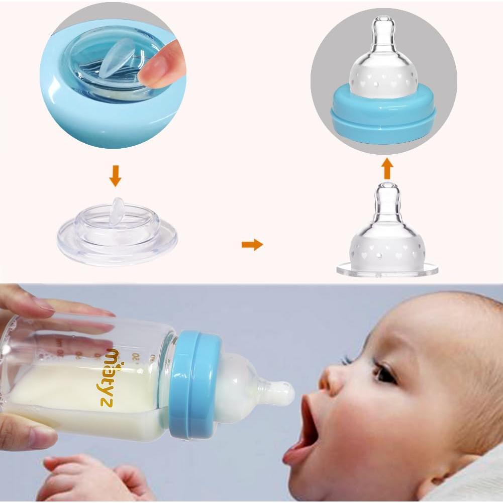 Matyz 4 Botellas de Almacenamiento de Leche Materna Vidrio 177 ml