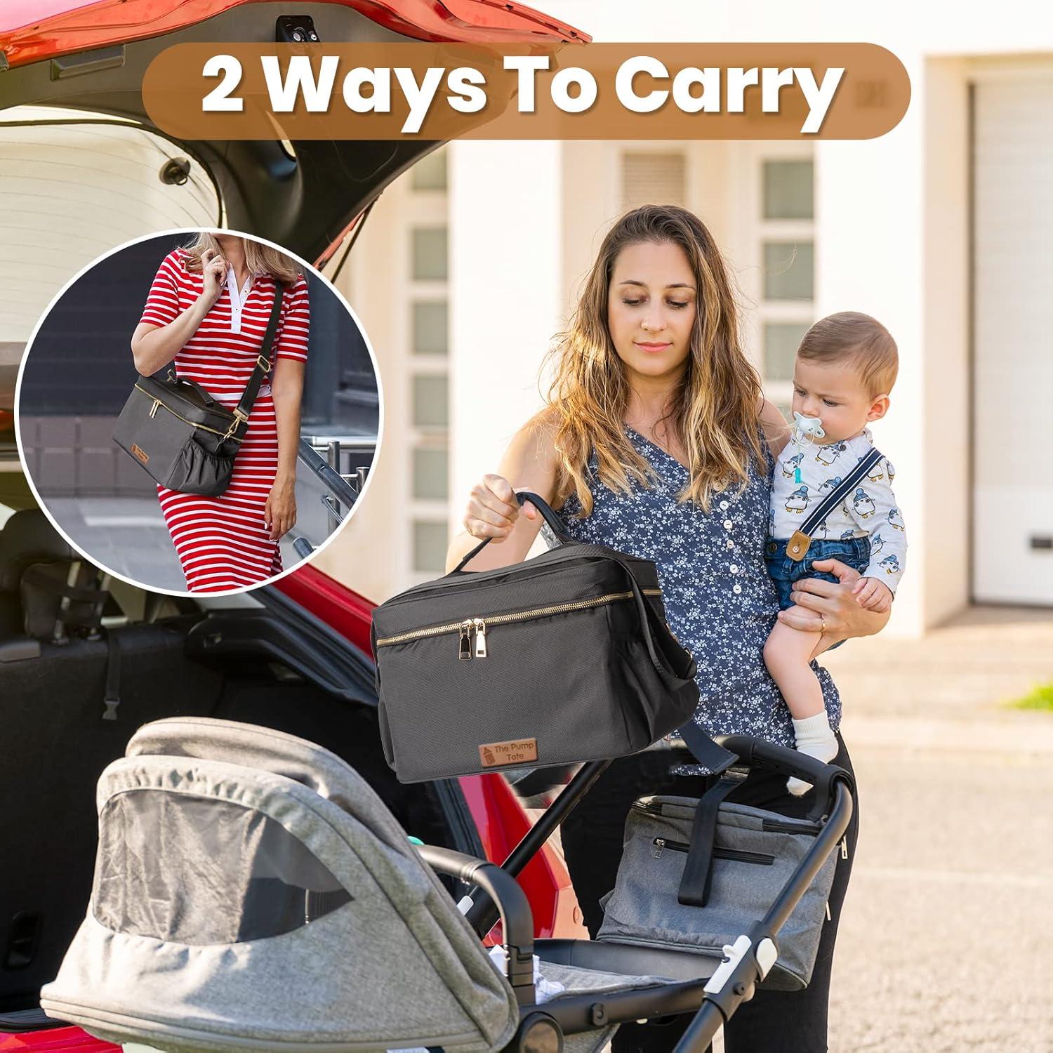 Bolsa de Transporte para Sacaleches EliteMom - Negro, Enfriador 177 ml