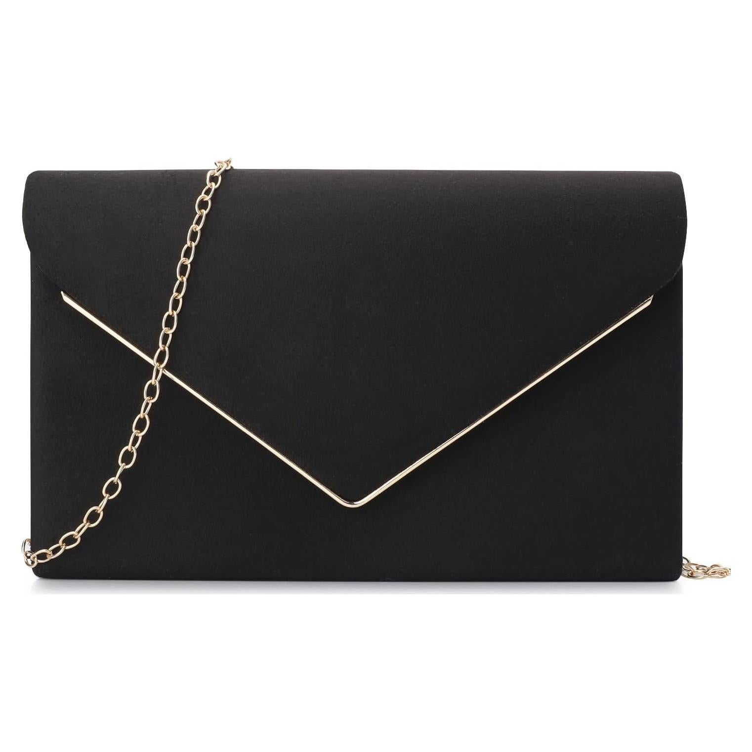 Cartera Clutch BBjinronjy para Mujeres Negra 21.6x12.7cm