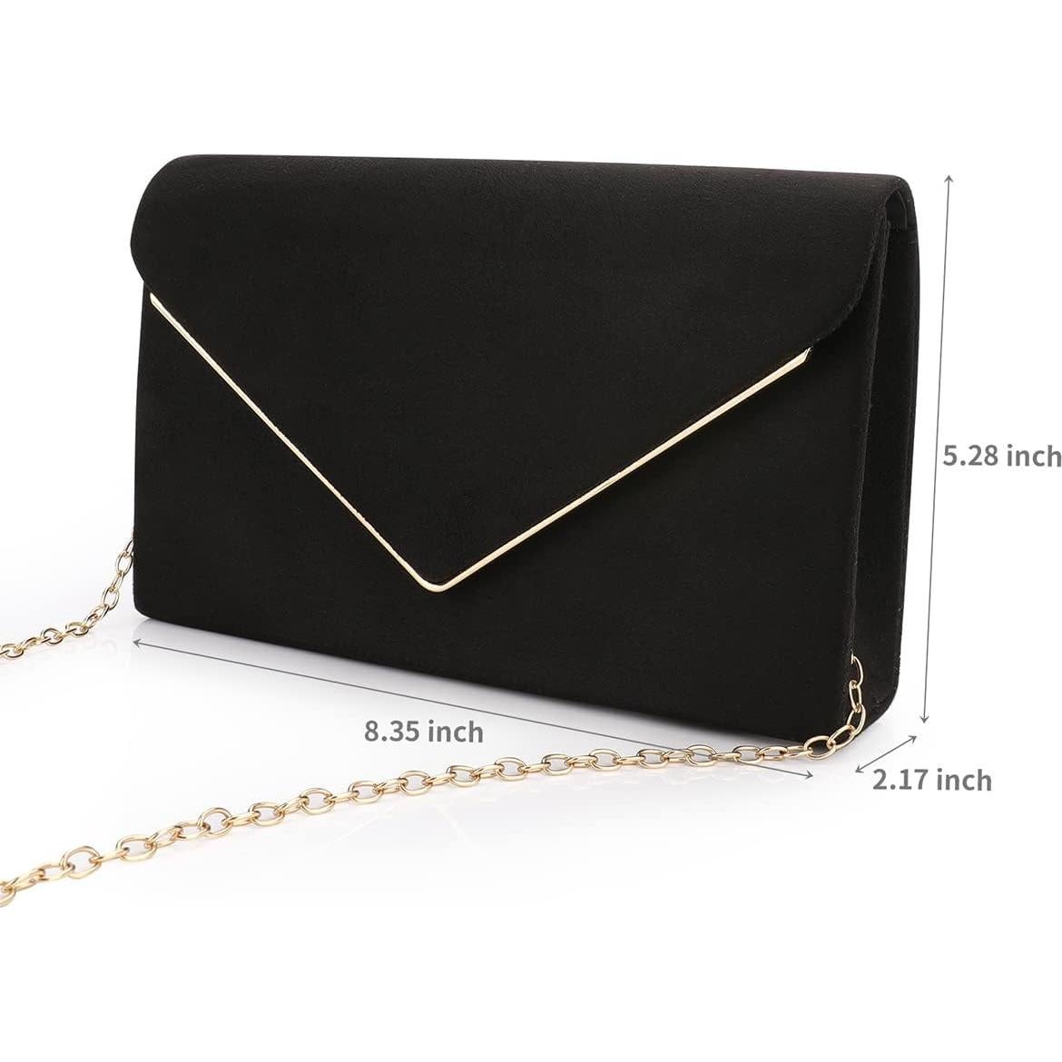 Cartera Clutch BBjinronjy para Mujeres Negra 21.6x12.7cm
