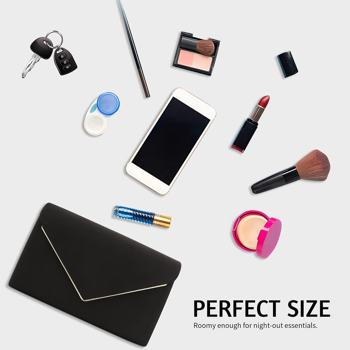 Cartera Clutch BBjinronjy para Mujeres Negra 21.6x12.7cm