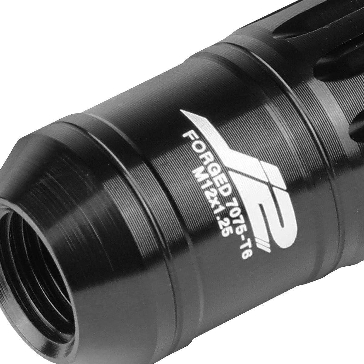 Tuercas de Rueda Abiertas J2 Ingeniería 16 Pcs M12x1.25 Negro