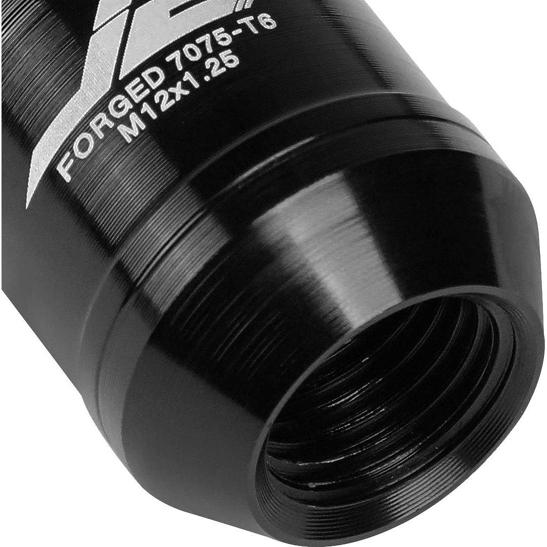 Tuercas de Rueda Abiertas J2 Ingeniería 16 Pcs M12x1.25 Negro