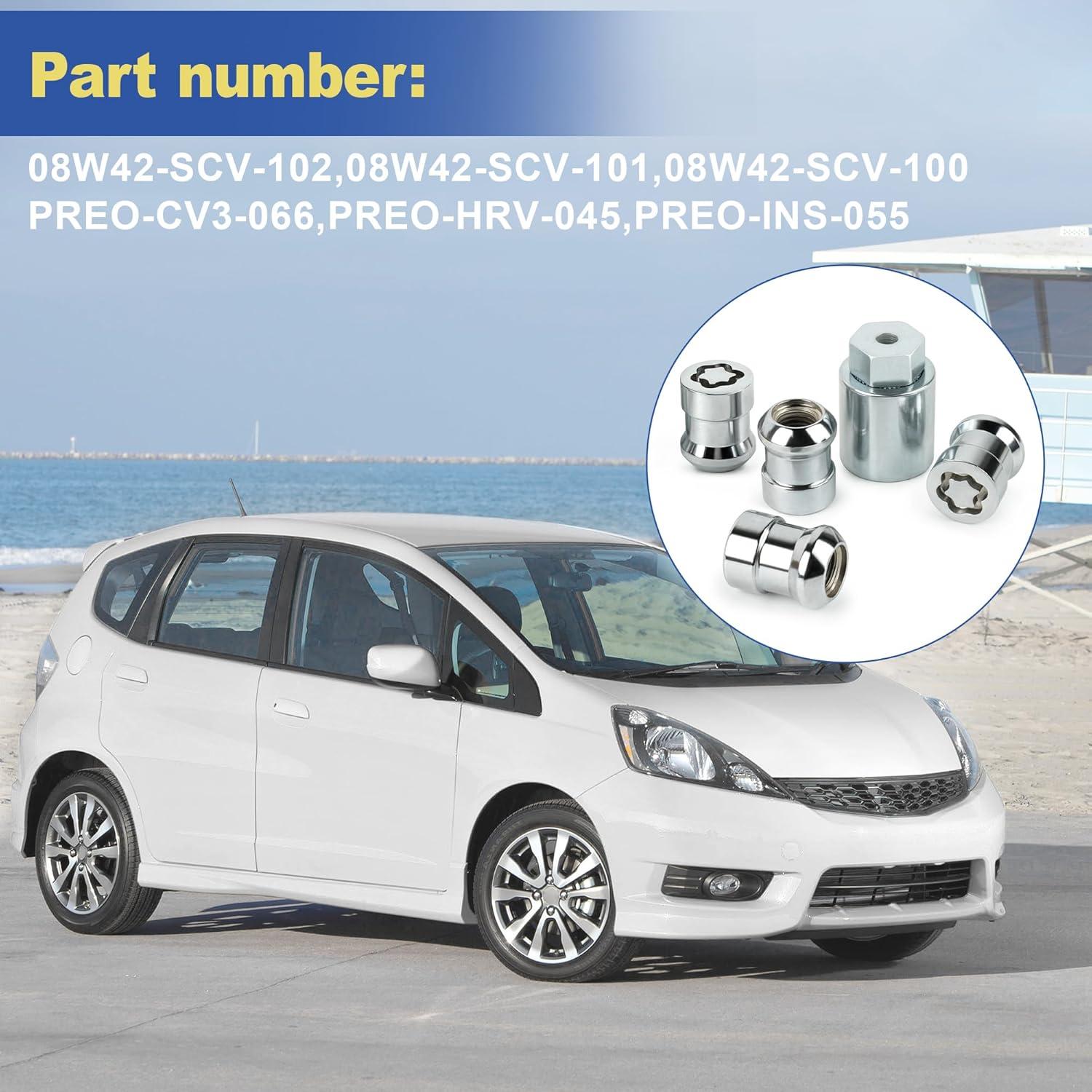 Juego de Tuercas de Bloqueo de Rueda Honda 2007-2025 Cromado