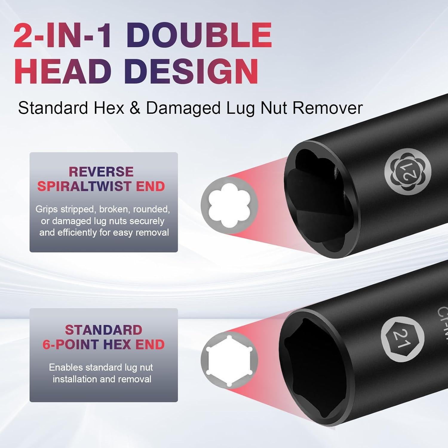 Juego de Herramientas de Extracción de Tuercas de Rueda Bornpye 7 Piezas